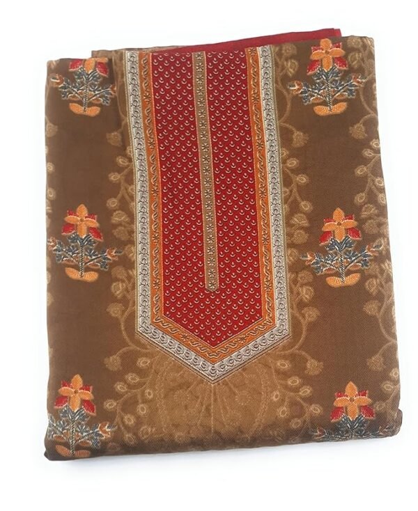 Unstitched Woolen Salwar Suit With Pashmina Shawl (Dupatta)